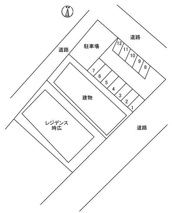 【山口市小郡明治のアパートの駐車場】