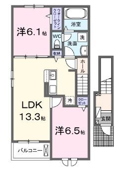 備前市伊部のアパートの間取り