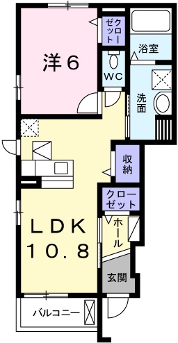 姫路市仁豊野のアパートの間取り