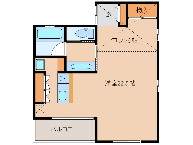 奈良市学園南のアパートの間取り