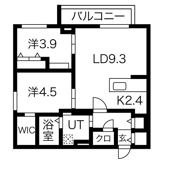 Ｃｒｏｓｓｂｅｌｌ５２４の間取り