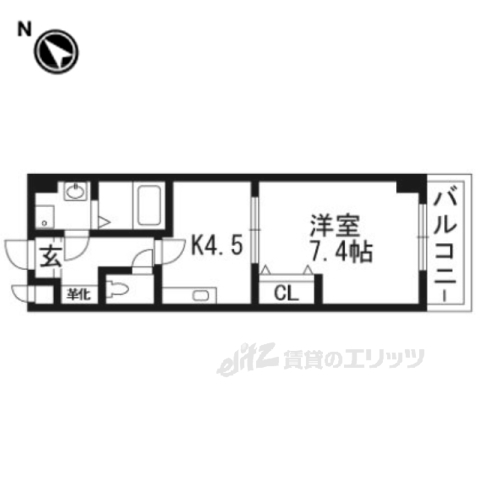 野洲市北野のマンションの間取り