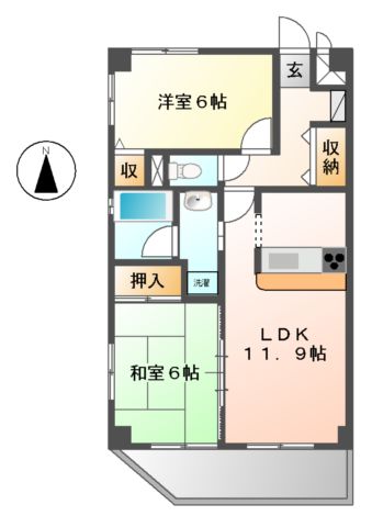 名古屋市中川区澄池町のマンションの間取り