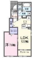 倉敷市広江のアパートの間取り