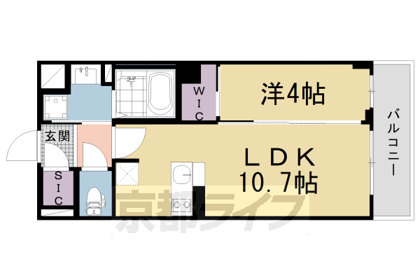 京都市南区八条寺内町のマンションの間取り