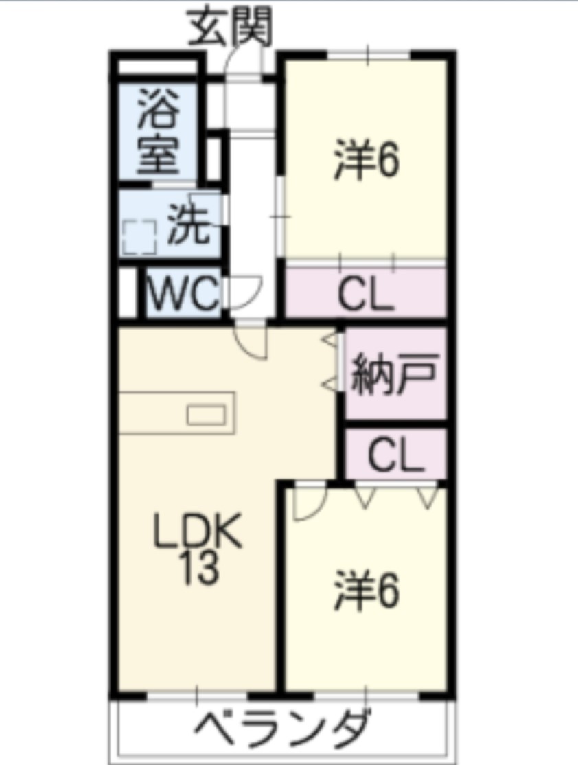 春日井市穴橋町のマンションの間取り