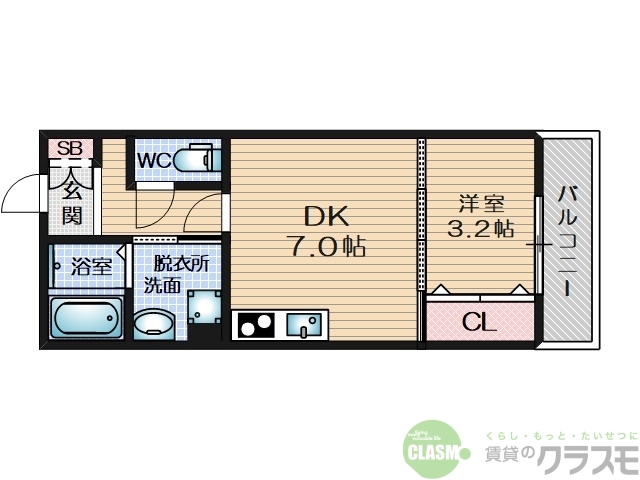 高槻市北昭和台町のアパートの間取り