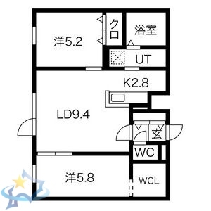 【札幌市西区山の手二条のマンションの間取り】