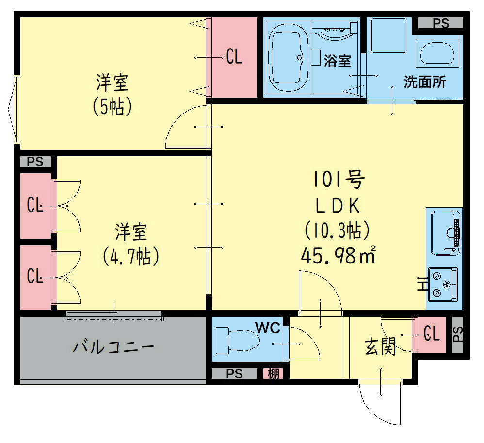 クリエオーレ花園西町の間取り