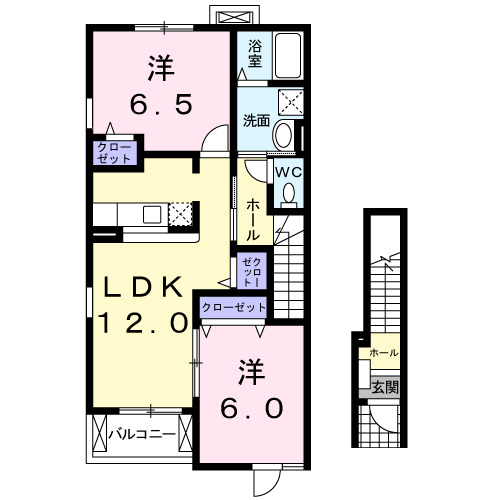 南アルプス市浅原のアパートの間取り