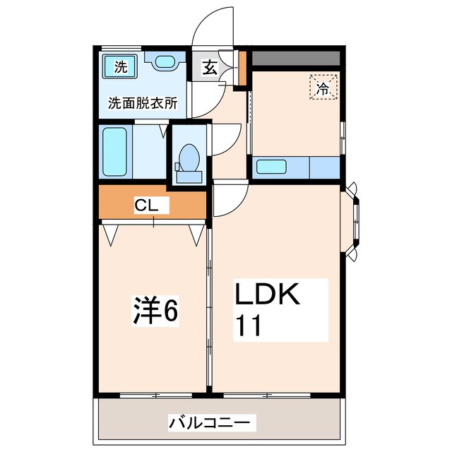 熊本市中央区迎町のマンションの間取り