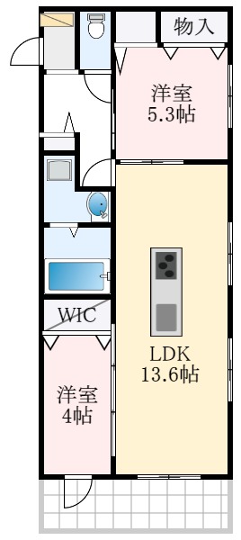 堺市美原区北余部西のアパートの間取り