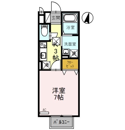 湖南市菩提寺東のアパートの間取り