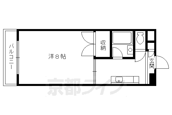 京都市左京区聖護院東町のマンションの間取り