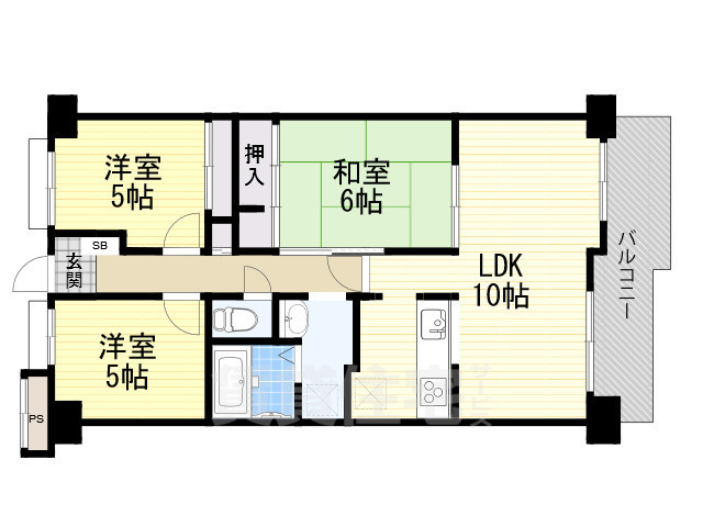 東千里OMパレス1の間取り