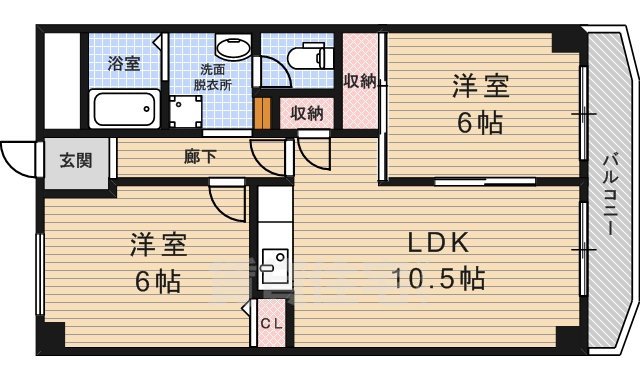 京都市南区吉祥院定成町のマンションの間取り