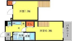 大阪市西区江戸堀のマンションの間取り