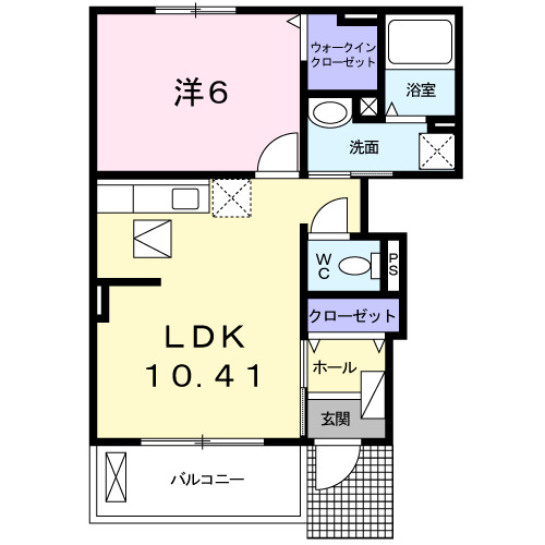 小田原市栢山のアパートの間取り