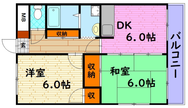 三次市三次町のマンションの間取り