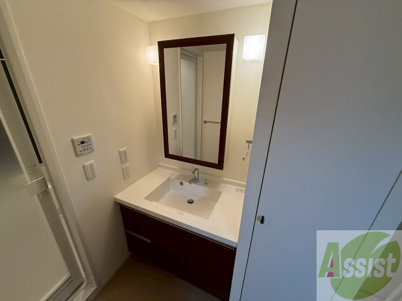 洗面設備　シャンプードレッサー。身支度はここでばっちりですね。