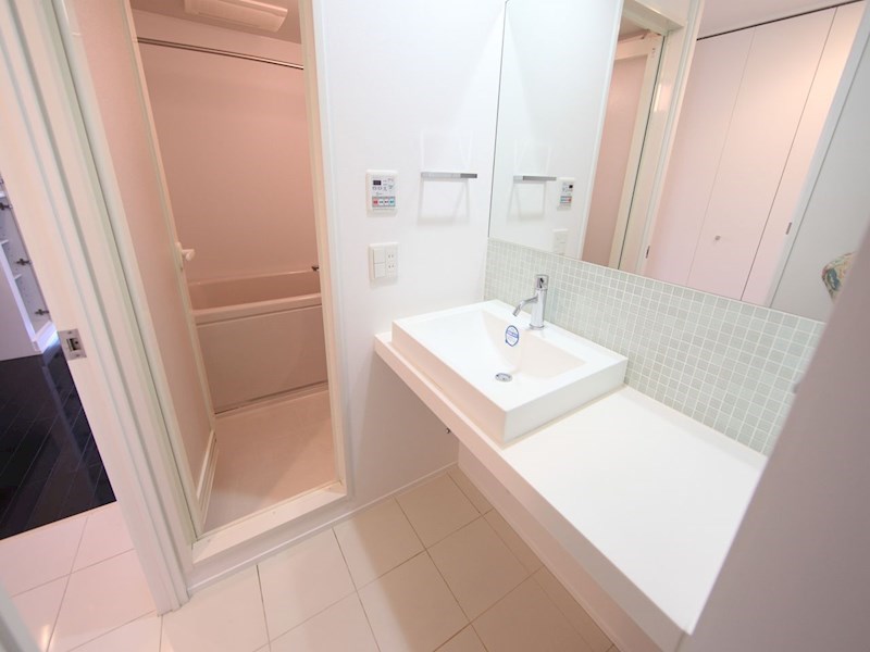 洗面設備　脱衣所　独立洗面台　収納スペース有