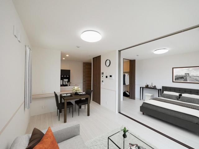 居室・リビング　CGで家具等を配置したもので家具等は含まれません