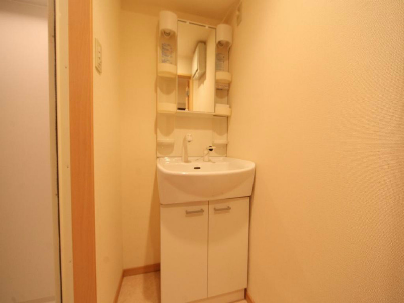 洗面設備　脱衣所　独立洗面台（シャンプードレッサー付）収納スペース有