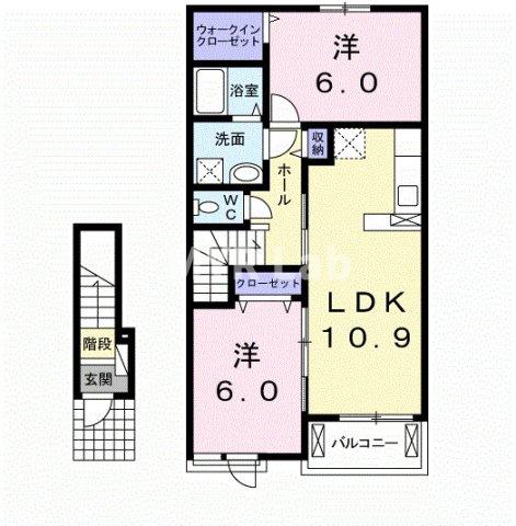 ＪＲ篠栗線 門松駅 徒歩19分 2階建 築12年の間取り写真