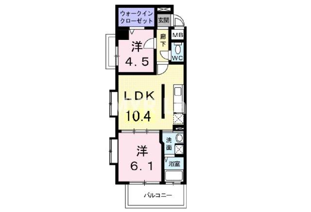 ＪＲ鹿児島本線 竹下駅 徒歩8分 4階建 築19年の間取り写真