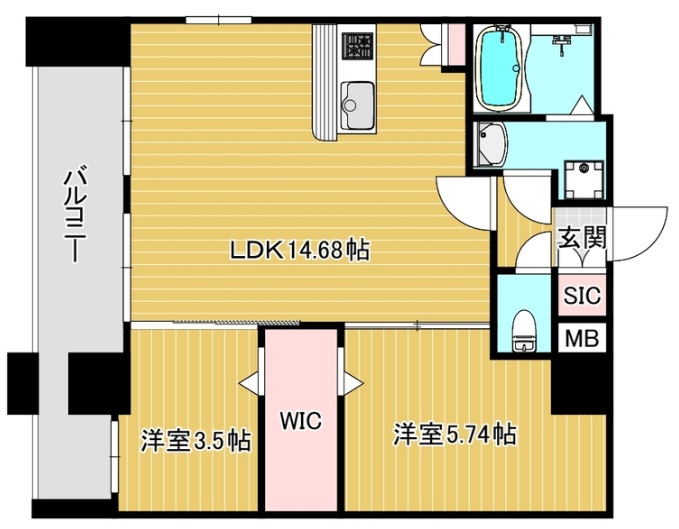 2LDK Mansion in Hakata-ku, Fukuoka, Fukuoka — photo 2 of 3