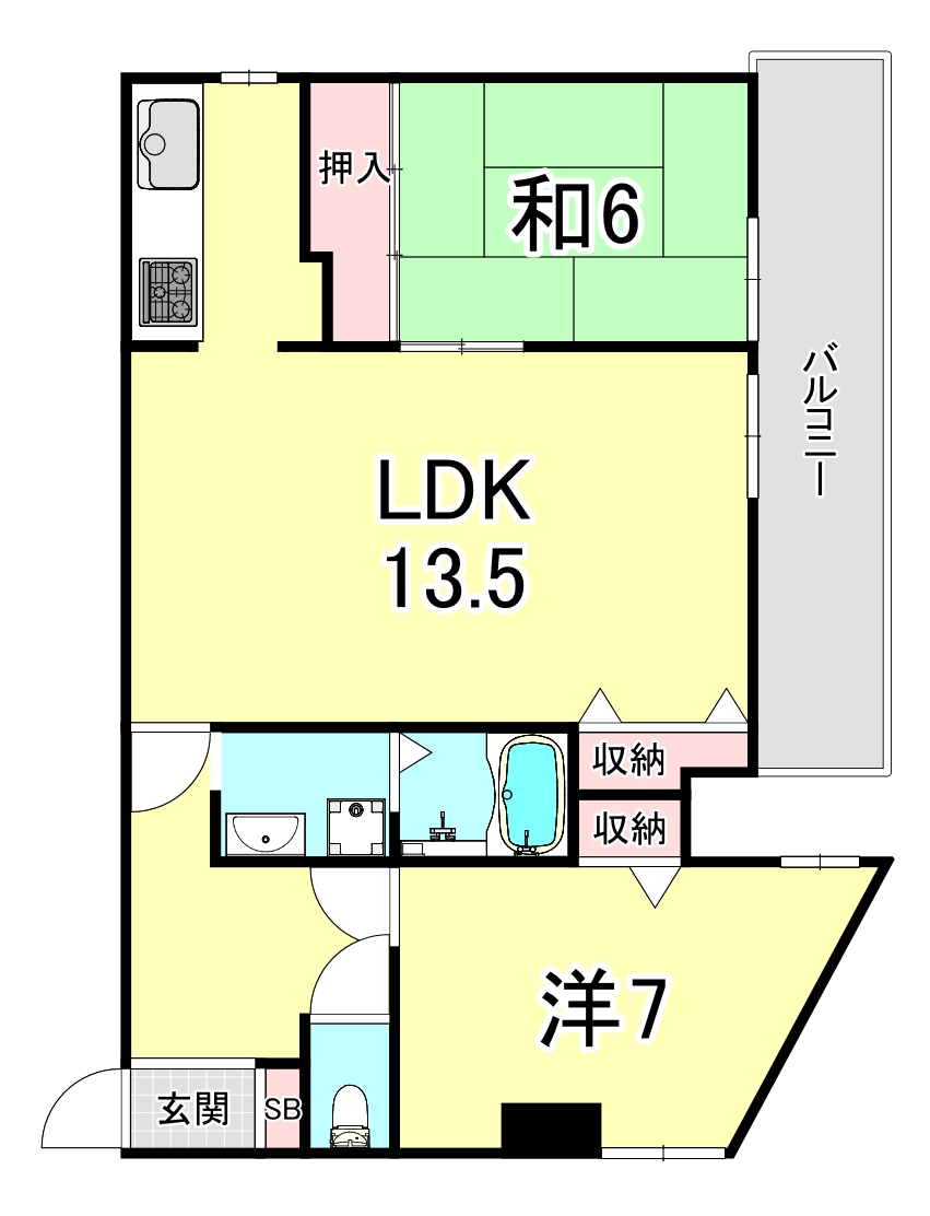 ベルトピア塩屋Iの間取り写真