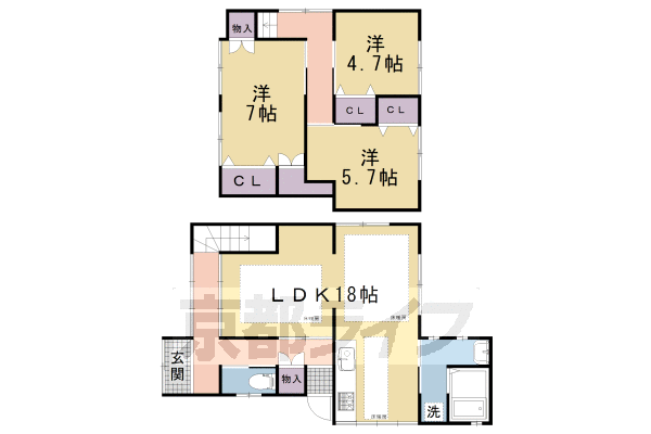 岩倉南三宅町貸家の間取り写真