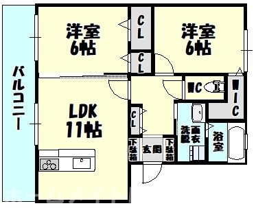 地下鉄空港線 福岡空港駅 徒歩12分 3階建 築17年の間取り写真