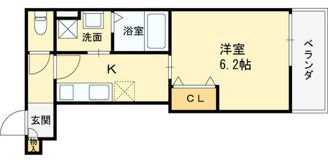近鉄南大阪線 今川駅 徒歩6分 3階建 築1年の間取り写真
