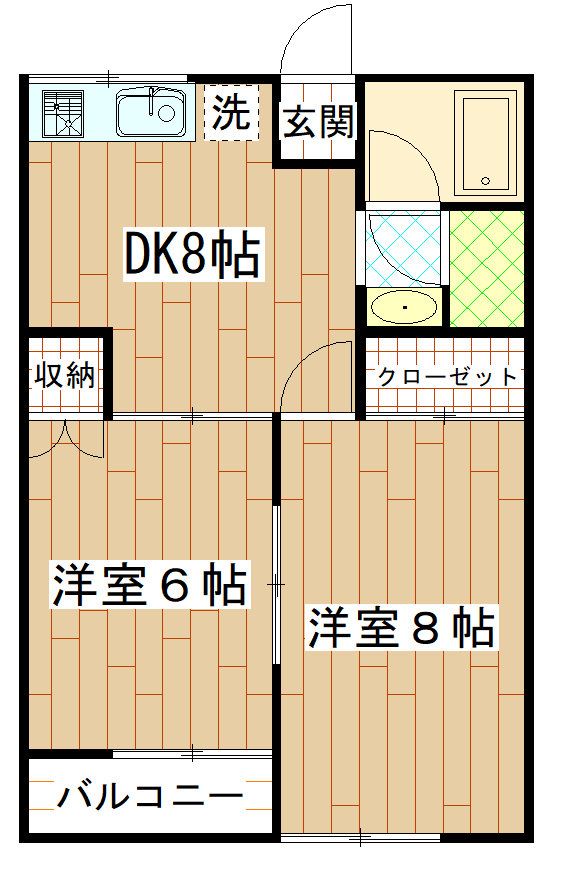 足立区中央本町のアパートの間取り