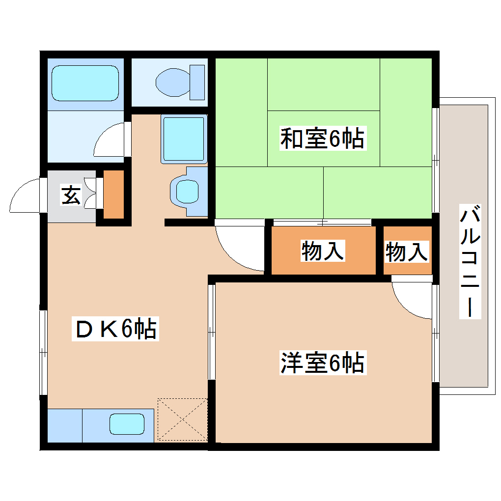 宮城郡利府町中央のアパートの間取り