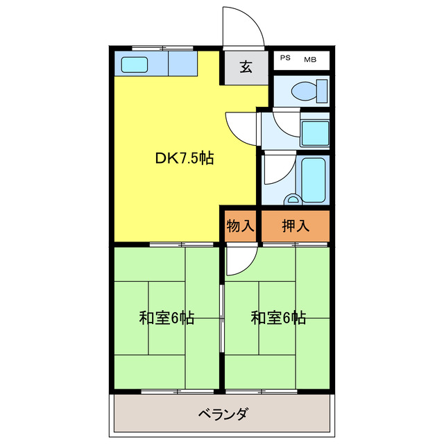 羽島市江吉良町のマンションの間取り