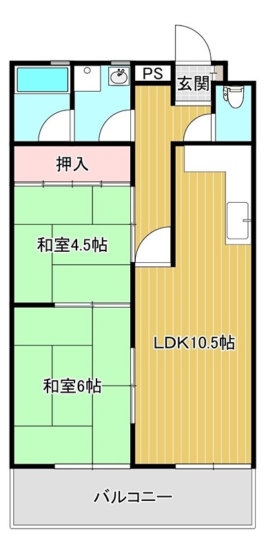 姫路市五軒邸のマンションの間取り