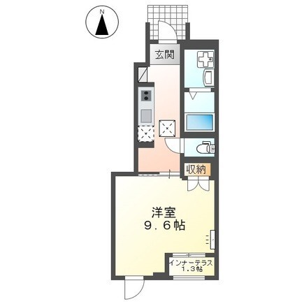 岡山市東区西大寺中野のアパートの間取り