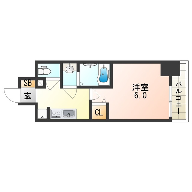 大阪市西成区長橋のマンションの間取り