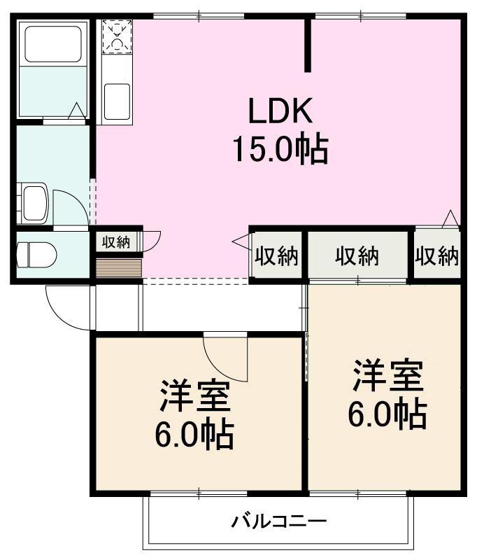 サンライフ原田　Ａ・Ｂ・Ｃ・Ｄ棟の間取り