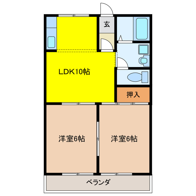 揖斐郡揖斐川町三輪のアパートの間取り