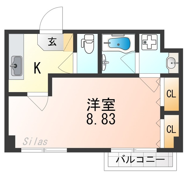 京都市山科区竹鼻堂ノ前町のマンションの間取り