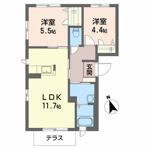 郡山市大町のアパートの間取り