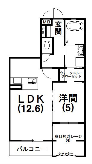 菊川市加茂のマンションの間取り