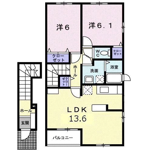 津市神納町のアパートの間取り