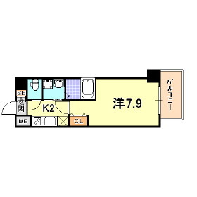 神戸市兵庫区中道通のマンションの間取り