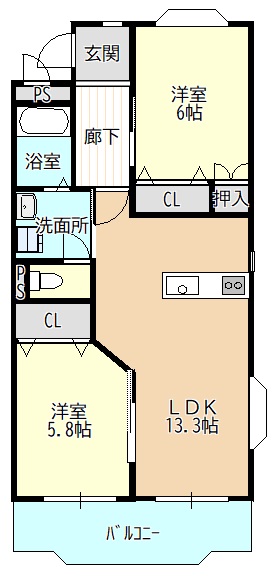 【エスパッソ白沢の間取り】