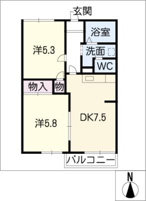 サニーハイツ波木の間取り