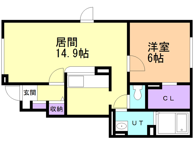 苫小牧市浜町のアパートの間取り